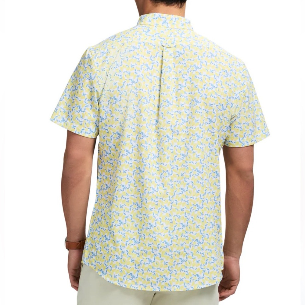 Izod Breeze Men’s S/S Button Down Lemon Print Shirt 4 Way Stretch Cooling - Picture 2 of 10